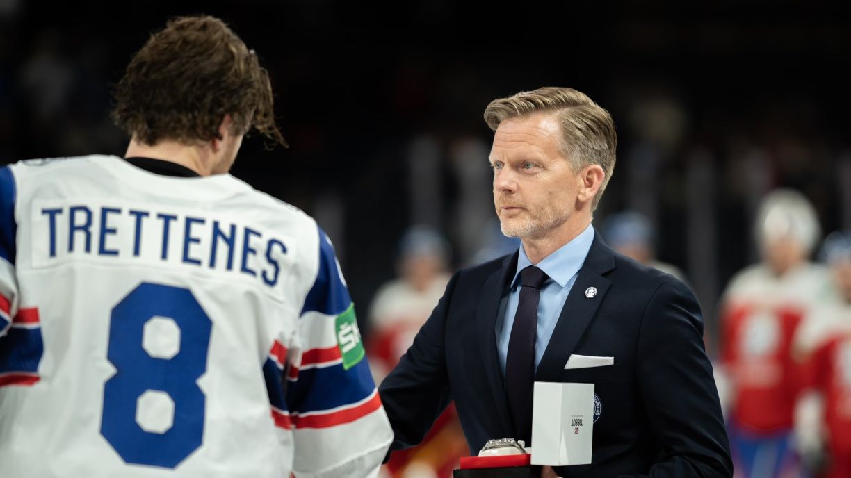 Tage Pettersen ble gjenvalgt som ishockeypresident i to nye år. Foto: Mathias Dulsrud, Norges Ishockeyforbund.