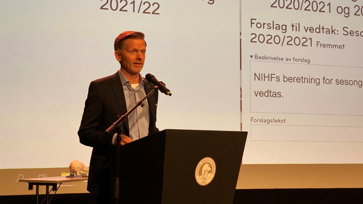 Ishockeypresident Tage Pettersen talte lørdag til Forbundstinget som denne helgen er samlet i Stavanger.